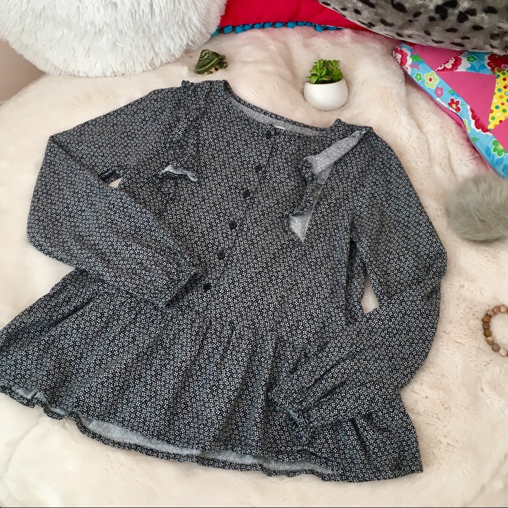 Gap Girls Long Sleeve Button Ruffle Blouse XL (12)